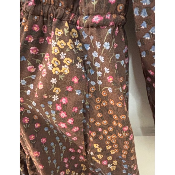 Summersalt The‎ Countryside Poplin Tiered Shirtdress Floral Prairie In Brown - M - Picture 4 of 6